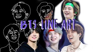 BTS Members | Line Art | Procreate | (Time Lapse) 1 hr in 11 mins! screenshot 5