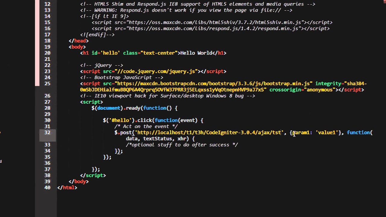 Thực hành ajax jquery trong Codeigniter - YouTube