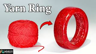 Making a RING out of YARN and Epoxy Resin / Resin Art
