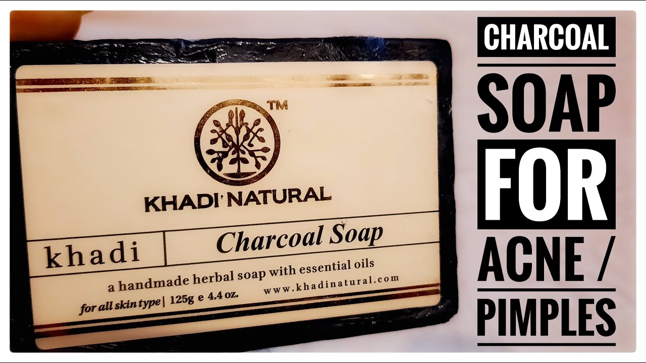 Soap For Pimples & Acne Khadi Natural Charcoal Soap Review For