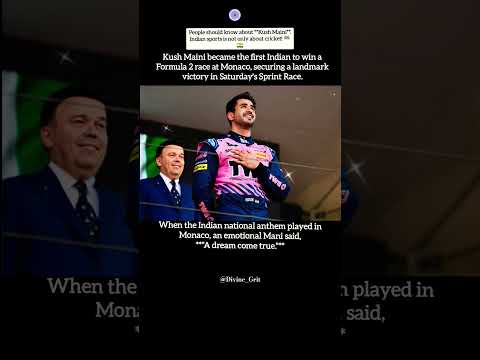 People should know about **Kush Maini**. Indian sports is not only about cricket! 🏁🇮🇳