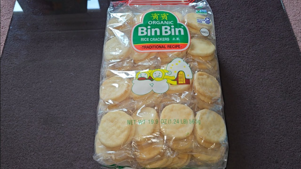 Costco Sale Item Review Organic Bin Bin Rice Crackers Taste Test - YouTube