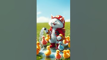 LUCU BANGET..!! Kucing dan bebek joget #bebekwarnawarni #kitten #kucing #catvideos #shorts #cat