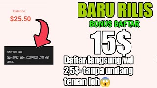 BARU RILIS💰BONUS DAFTAR 15$ DAFTAR WD 2,5$ TANPA REFF| WEB PENGHASIL USDT | WEB PENGHASIL DOLLAR screenshot 3