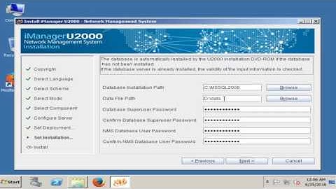 Huawei iManager U2000 NMS Server setup in Windows 2008 Server