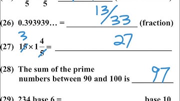 TMSCA Middle School Number Sense Regional Test 2022, part 2