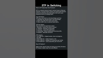 Spanning Tree Protocol (STP) in Switching | Cisco STP Explained #STP #Switching #Cisco #Networking