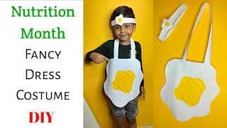 Egg fancy dress costume for kids 🍳|  Diy nutrition month costume for kids #fancydress #viralvideo