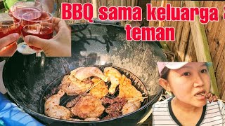 BBQ sama keluarga & teman di rumah || minum Rose wine