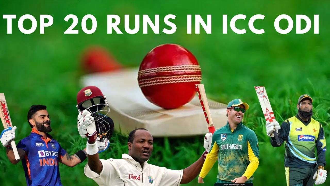 Top 20 Batsmen With Most Runs In Icc Odi Cricket History/top 20 ...