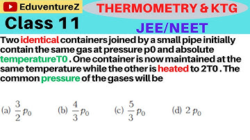 Two identical containers joined by a small pipeinitially contain the same gas at pressure p0 andabso
