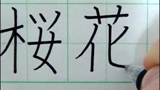 【ASMR】ペン習字 「桜花（おうか）」 書道 硬筆