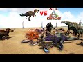 Dodorex vs all creatures in ark no bosses  ark battle