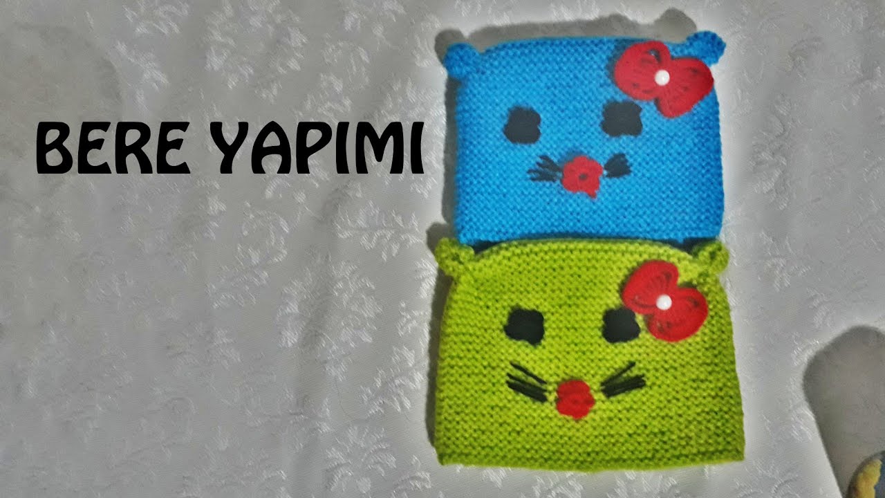Şirin Kedi Suratlı Bere Modeli Yapımı (Çok Kolay) Örgü modelleri