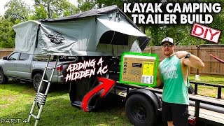 HIDDEN AIR CONDITIONER for the Rooftop Tent, Kayak Camping Trailer Build | Part 4 | DIY | 2021