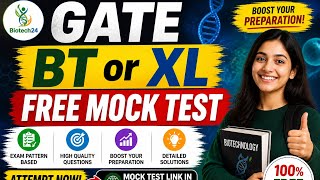 GATE BT / XL 2027 🔥 FREE MOCK TEST | Real Exam Level Questions | Biotech24