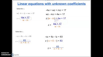 Linear equations with unknown coefficients