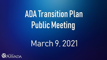 ADA Transition Plan Public Meeting