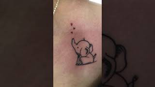 Small Cute Baby Elephant And Heart Tattoo By Artist At Inkhouse