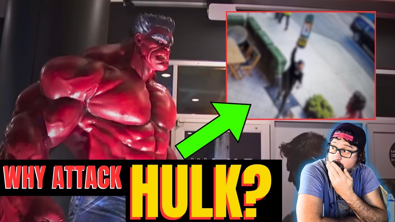 Red Hulk Statue Attacked Outside California Gym