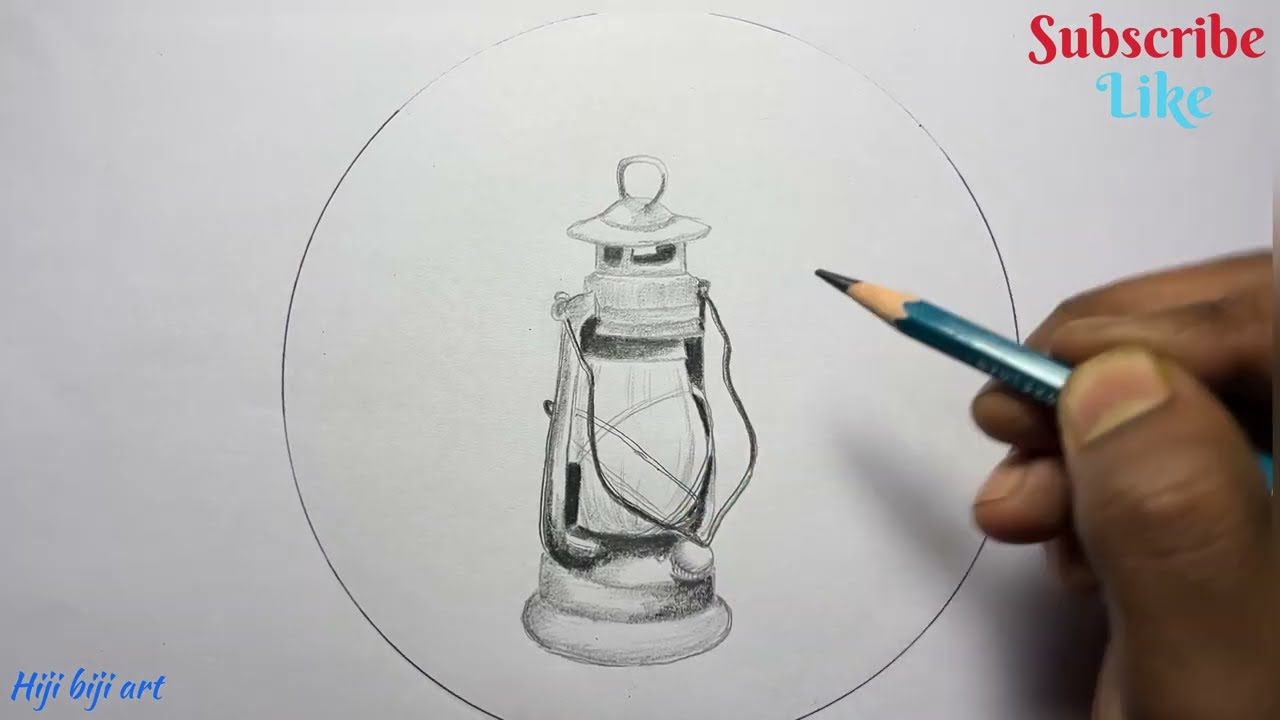 ink drawing of vintage sketch design element vintage lantern Stock Photo   Alamy