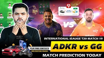 ADKR vs GG Dream11, ADKR vs GG Dream11 Prediction, Abu Dhabi Knight Riders vs Gulf Giants 19th ILT20