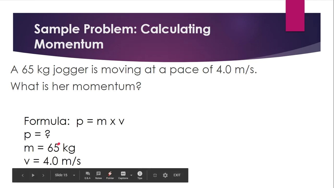 example of problem solving of momentum