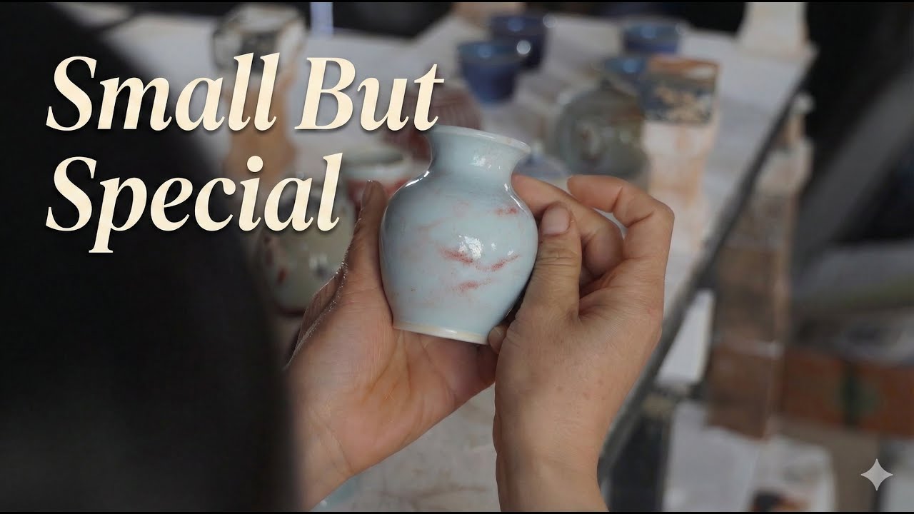 A Tiny Vase with Unexpected Beauty | Handmade Ceramic Vase with Jun Glaze