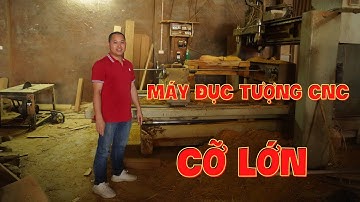 Máy đục tượng gỗ cnc cỡ lớn cao 2,8m | Gia công tượng gỗ theo yêu cầu