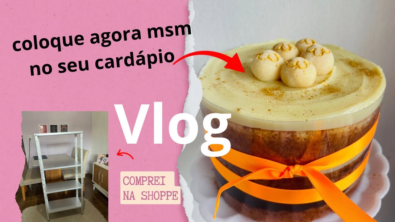 Bolo no acetato do zero | Vlog com doces e comprinhas pra confeitaria
