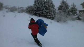 Sledding on a tarp part II