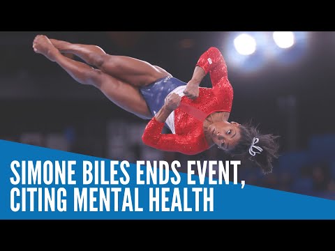 Simone Biles ends event, citing mental health