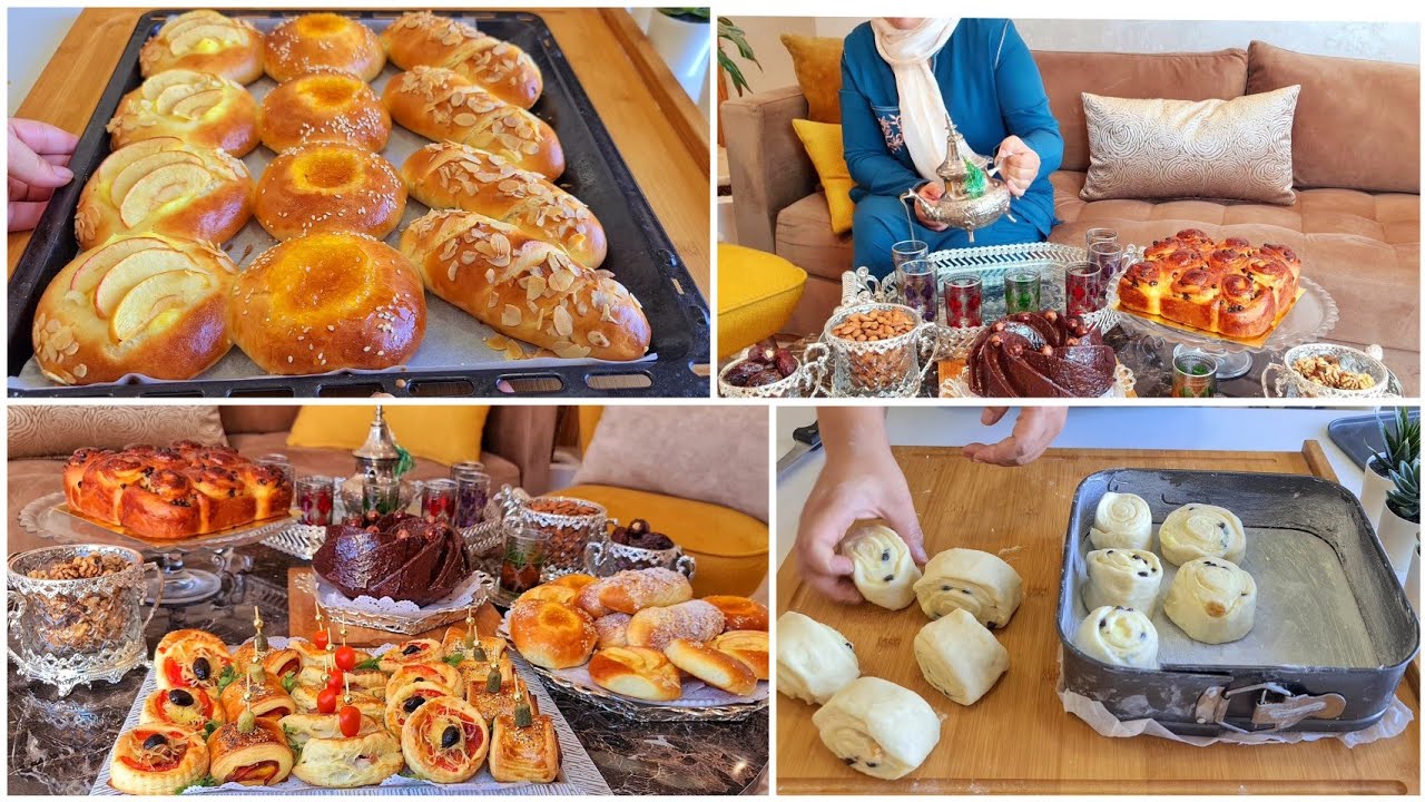 وداعا للحيرة👌مائدة للكوتي لضياف الغفلة فوقت سريع المالح والحلو من نفس العجين أشكال بريوش بلا بيض كيك