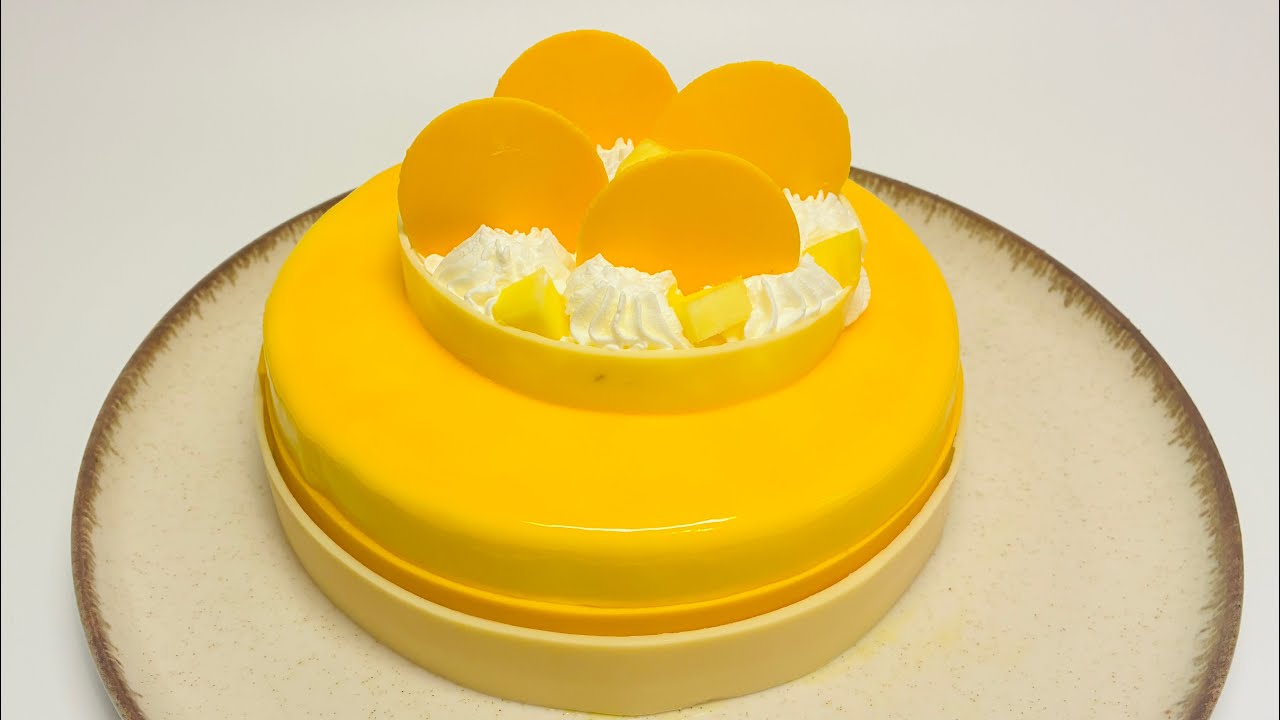 Mango Passion Fruit Mousse Cake  | Tropical Entremet Recipe