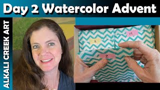 Watercolor Advent Calendar Day 2 by Denise Soden - What fun is in store for us today?