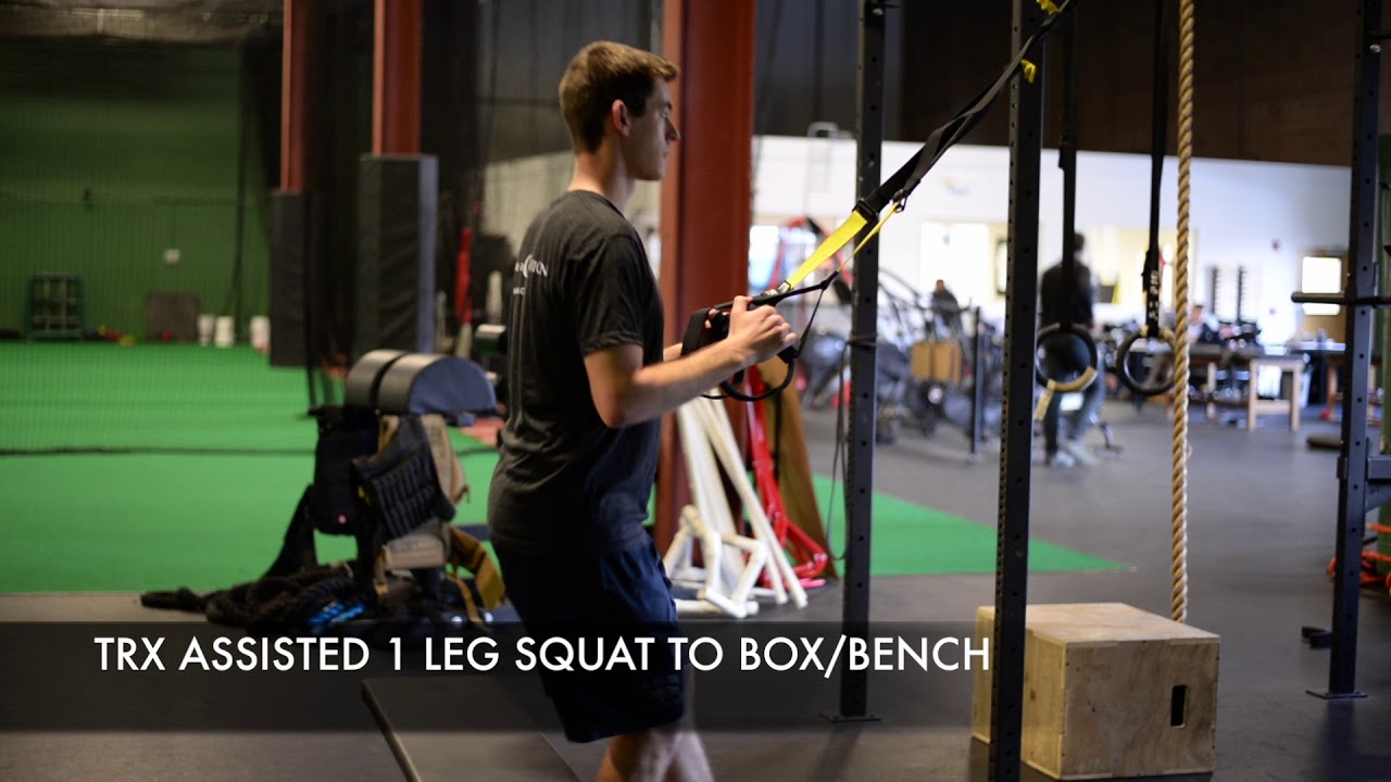 TRX Assisted 1Leg Squat to Box/Bench YouTube