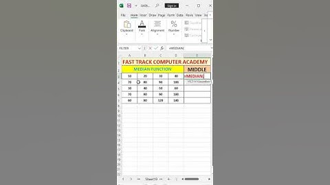 Median Function in MS Excel #ytshorts #excel #excelformula #exceltricks #excelfunction