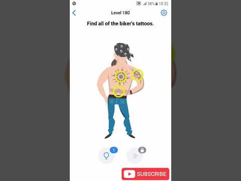Easy Game Level 180 Find all the biker's tattoos Walkthrough