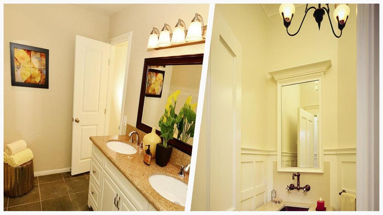 75 Contemporary Yellow Powder Room Design ⭐ - YouTube