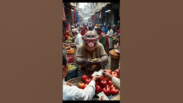 #cute“The Monkey Man and the Magic Pomegranate Tree 🍎 | A Heart-Touching Story of Hard Work#ai#short