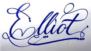 Elliot Name Signature Calligraphy Status | How to Cursive write with cut Marker #elliot @Elliot