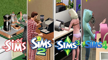 Sims 1, Sims 2, Sims 3, Sims 4 - Making Coffee Evolution