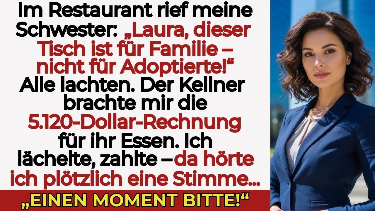Beim Familienessen sagte meine Schwester  „Such dir einen Platz“ – dann gab sie mir 5 120 $ 1