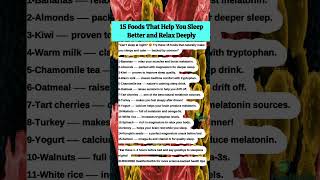 “15 Foods That Help You Sleep Better and Relax Deeply#health