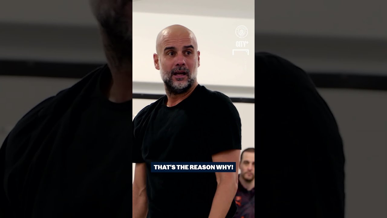 PEP GUARDIOLA S PASSIONATE TEAM TALK Shorts Football Soccer