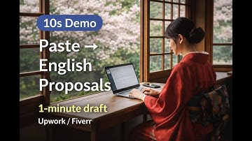 EigoPropo (10s Demo): Paste a Job Post → Client-Ready English Proposal