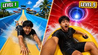 Level 1 vs Level 5 Waterpark Slide Challenge 💦🔥