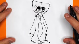 COMO DIBUJAR A HUGGY WUGGY | Friday Night Funkin (FNF) - paso a paso, fácil y rápido