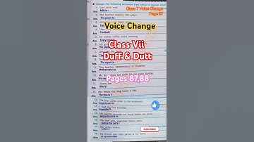 Voice Change Class Vii Page 87,88 | duff and dutt 2025 #shorts#ytshorts #duffanddutt2025