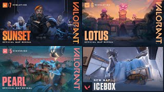 ALL VALORANT MAP REVEAL TRAILERS (Ascent - Sunset)